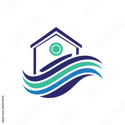 Real Estate Coastal Home Logo Design.