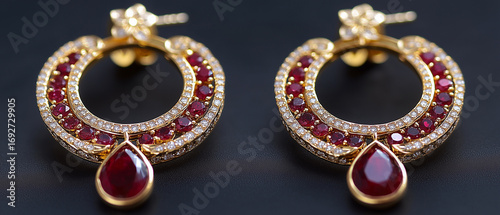 Exquisite pair of gold earrings