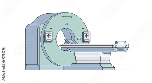 Modern Diagnostic Medical Imaging Scanner Illustration for Advanced Healthcare Technology and Patient Examination