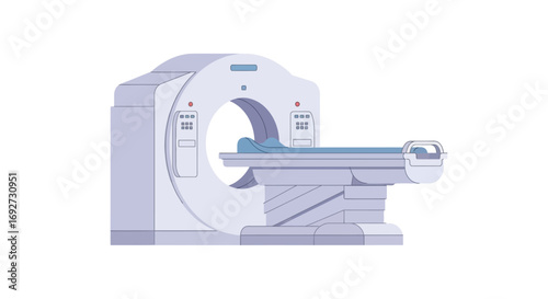Medical CT Scan Machine Illustration for Healthcare Diagnostics and Radiography