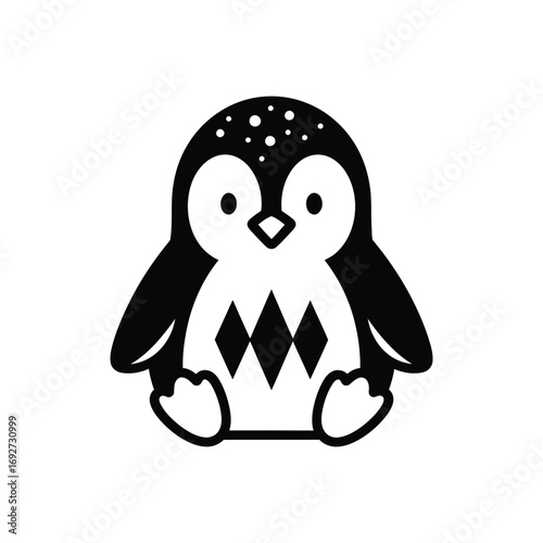 Adorable Cartoon Penguin Illustration.