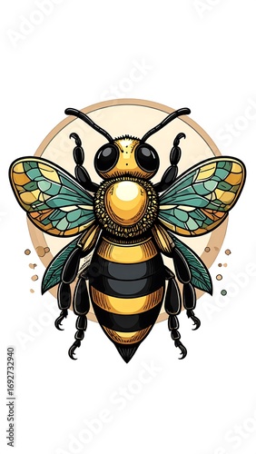 Ornate bee illustration