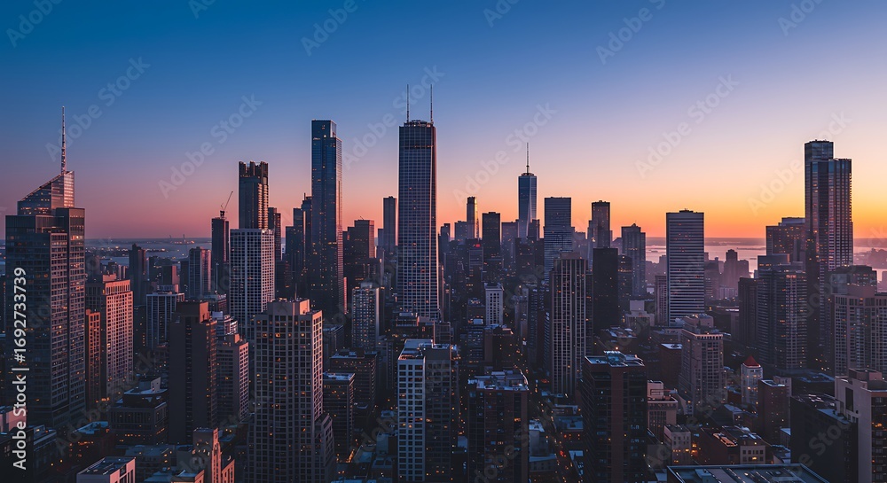 Fototapeta premium City skyline sunrise