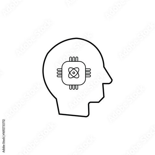 intellect icons. simple line vector