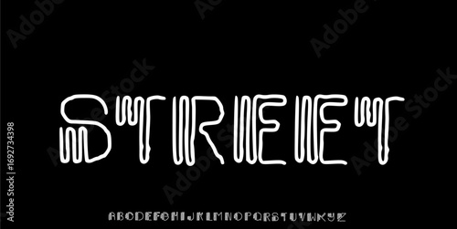 Marker Distressed Grunge Font. Horror Comic Brush Font. Cartoon Graffiti Font. Display Playful font. Creative Hand Drawn Alphabet. Street Art Fashion Designs vector illustration