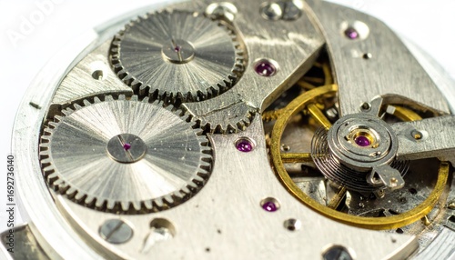 Wallpaper Mural Detailed Close-Up of Mechanical Watch Movement with Gears and Jewels Torontodigital.ca