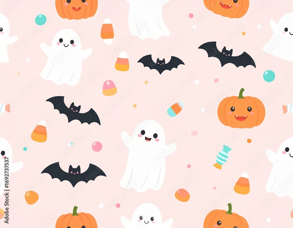 Naklejka premium halloween seamless pattern