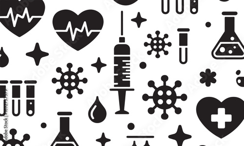 Medical Pattern Vector Illustration Healthcare Background Science Medicine Virus