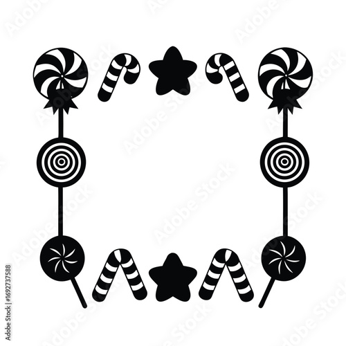 Candyland Border with Lollipops Candy Canes and Sweets