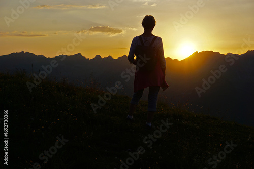 Sonnenuntergang im Montafon; Silvrettagebiet; Vorarlberg; Österreich