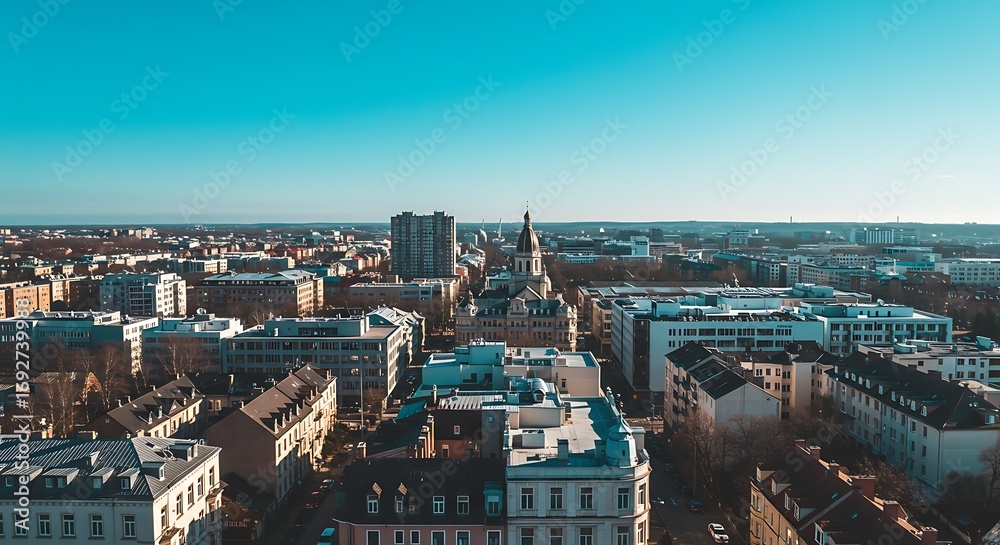 Fototapeta premium Cityscape aerial view