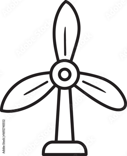 Stand Fan Silhouette | Black Vector Illustration Design