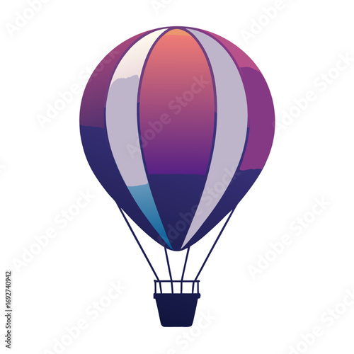 Hot Air Balloon in Sky Vector