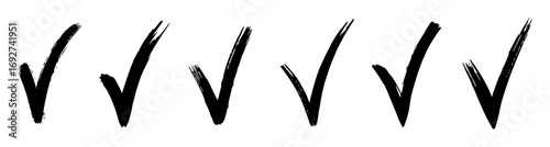 brush stroke check mark set isolated