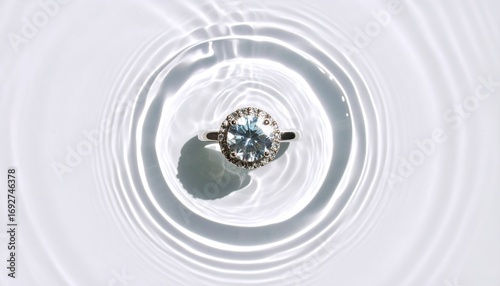 Diamond Ring in Water Ripples: Top View