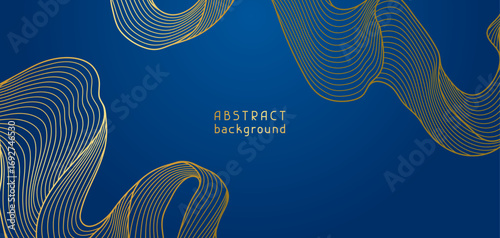 Background with wave elements. Abstract card with linear curls.
