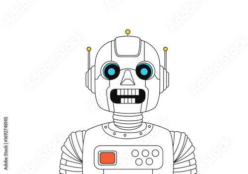 Vintage inspired robotic companion friendly future android helper futuristic ai robot