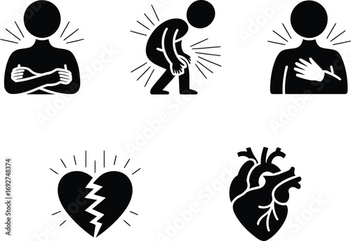 Visual Representation of Emotional Physical Distress Represented by Pictorial Health and Body Aches Along With Heart Illustrations