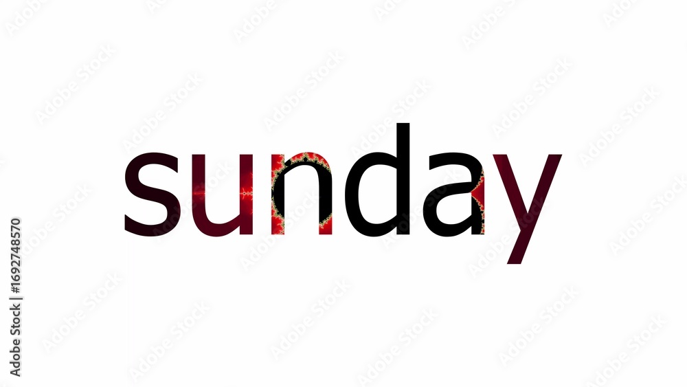 Fototapeta premium sunday text icon on background.