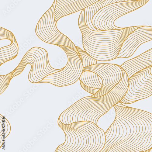 Seamless wave pattern. Abstract background with linear curls.
