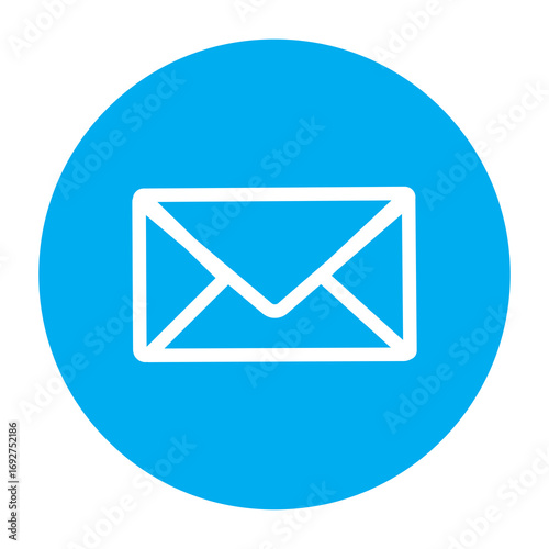 mail envelope icon on blue button