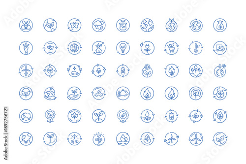 Vector art of collection of eco friendly and sustainability icons