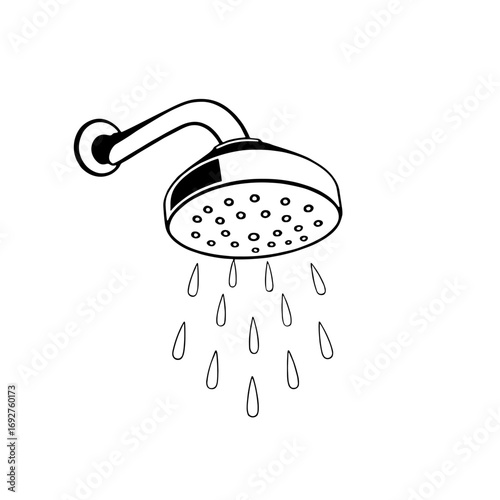 Wallpaper Mural illustration of shower head with water droplets Torontodigital.ca