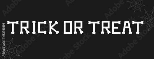 Trick or Treat Text Design with Spider Web Decoration