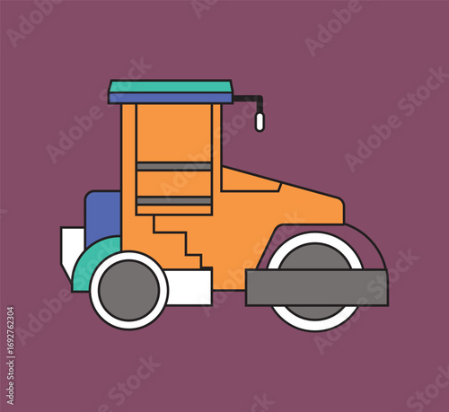 Vector Illustration of a Heavy Construction Truck – Industrial Vehicle for Building, Mining, and Material Transportation Projects
