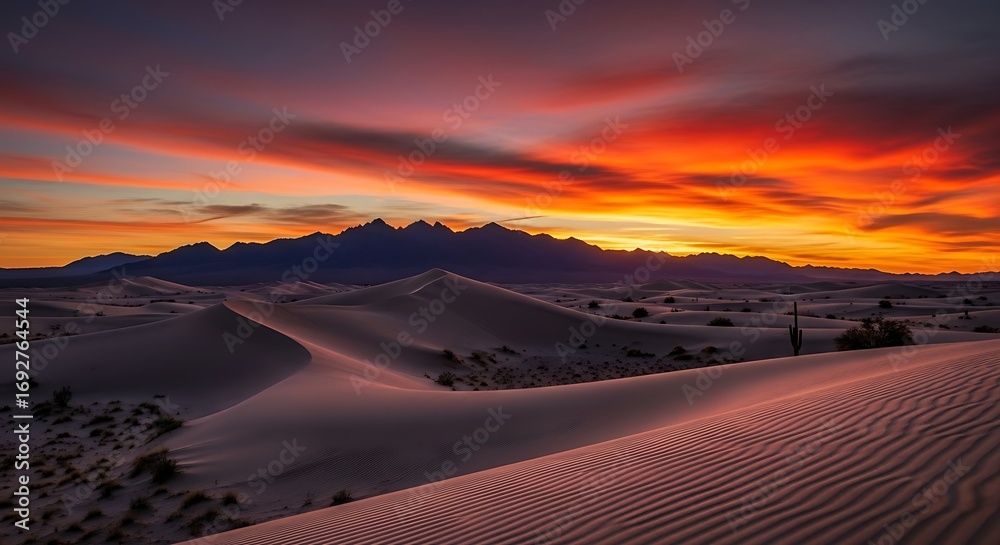 Obraz premium Stunning Desert Sunset Landscape.