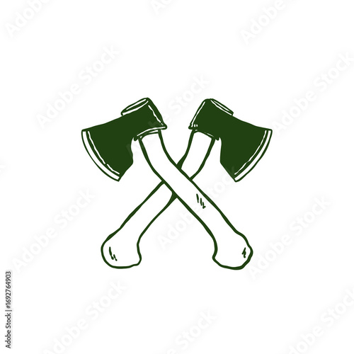 Vintage axe logo vector illustration