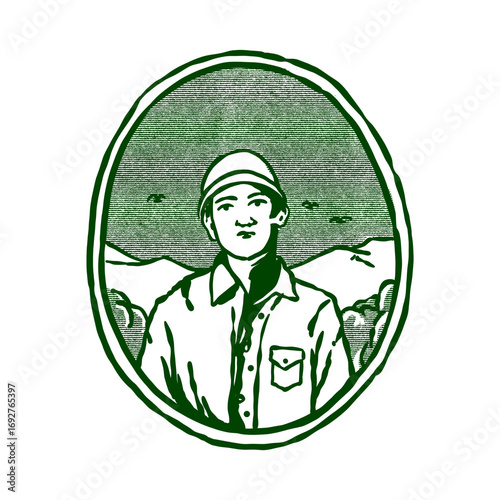 Retro adventurer vector illustration