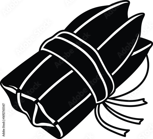 Tamales Wrapped Icon Set Silhouette Vector, natural, concept, eat, culinary, classic, party