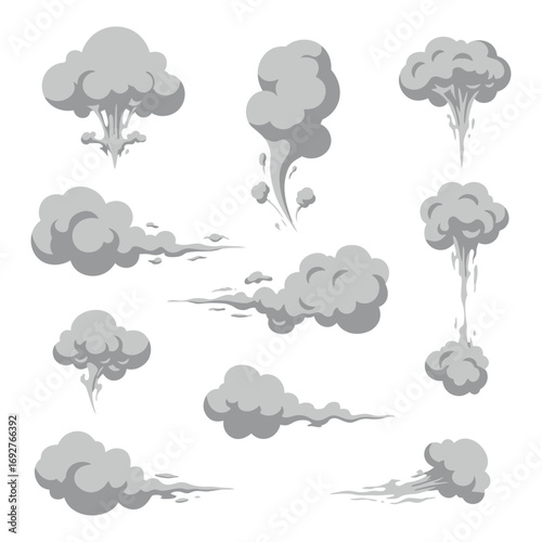 "Cartoon Smoke and Explosion Cloud Effects Set"