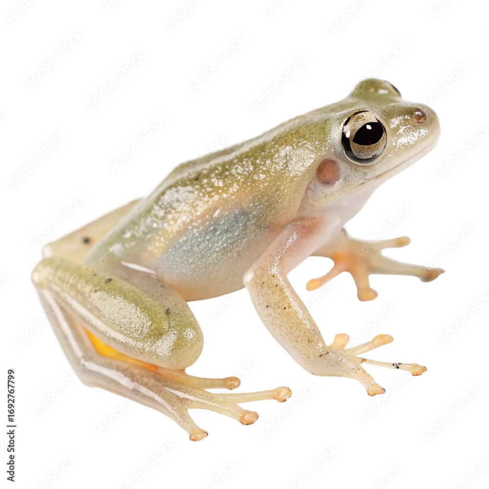Fototapeta premium Green Tree Frog on Transparent Background