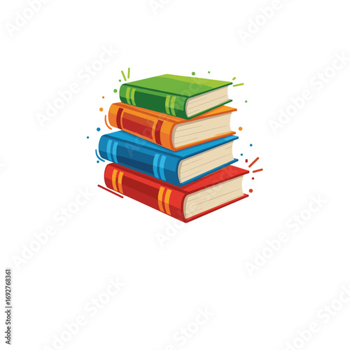 A stack of colorful books representing knowledge education and learning
