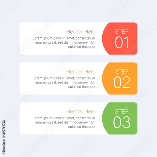 Three Step Process Infographic Template – Modern Workflow Diagram for Business, Education, and Marketing
