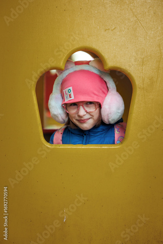 little girl in a cap