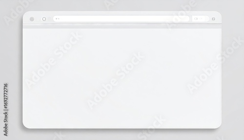 Empty Browser Window Mockup On Gray Background