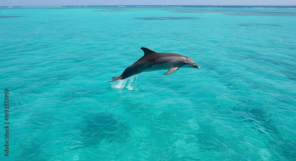 Obraz premium Dolphin leaping ocean water