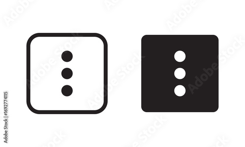 3 dots vector icon symbol set isolated .