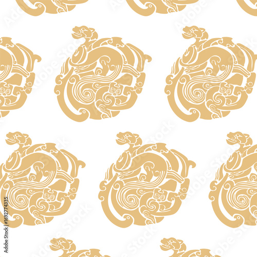 Chinese traditional Qin and Han Dynasty mythical beasts