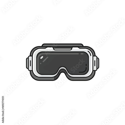 Metaverse VR/AR Headset Icon - Futuristic Thin-Line Vector Illustration for Virtual Reality & Augmented Reality