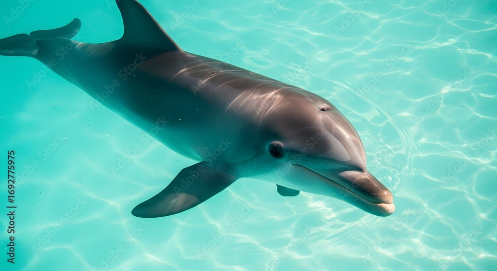 Obraz premium Dolphin swimming underwater