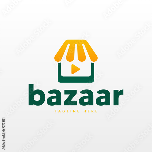 Bazaar market logo design template