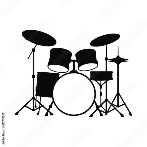drum kit on white background