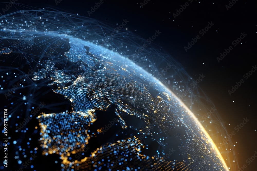 Obraz premium Global network of interconnected cities