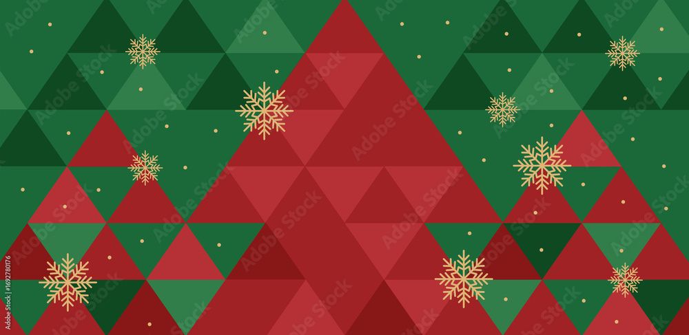 Naklejka premium Red and green Christmas tree pattern, packaging, vector graphics, graphic design