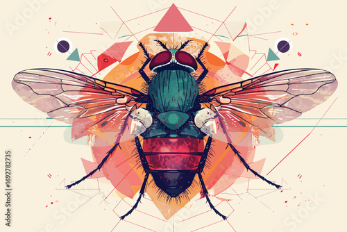 house fly isolated illustration