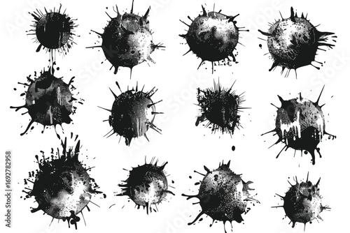 virus set isolated illustration